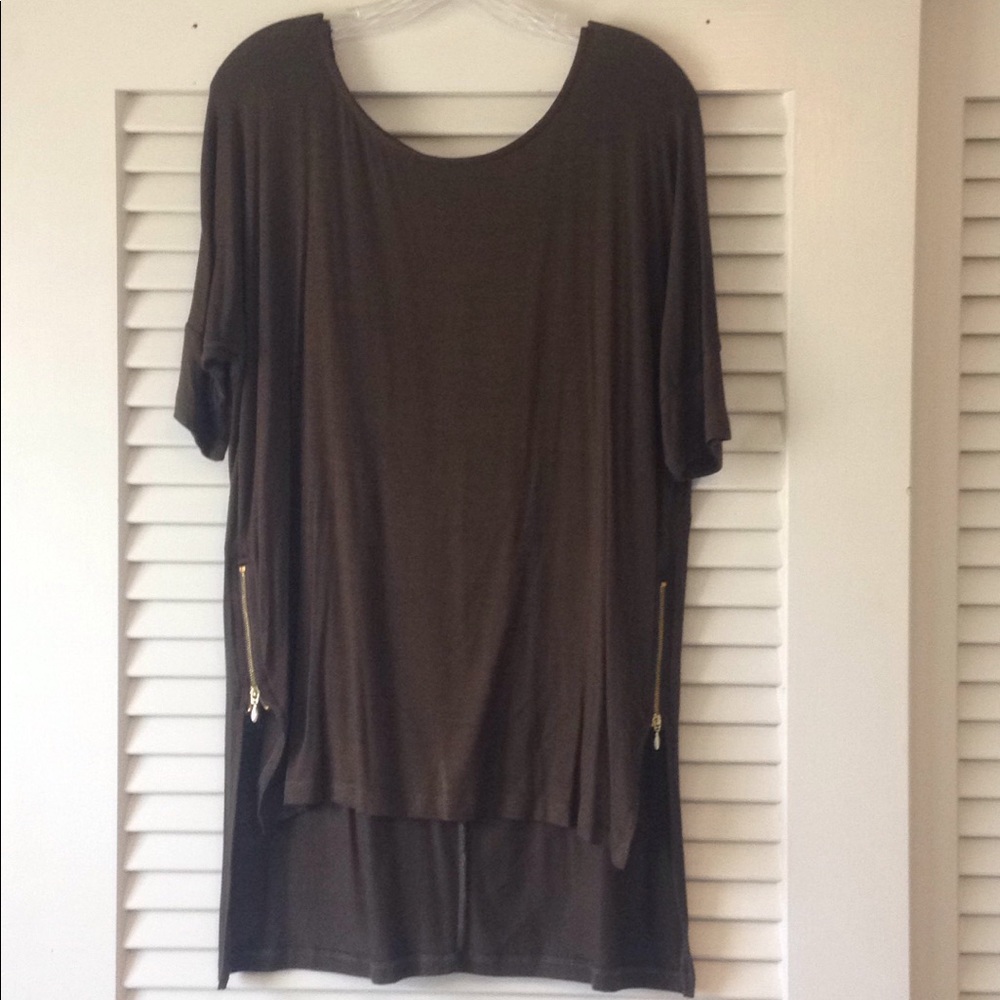 Olive green zipper tunic